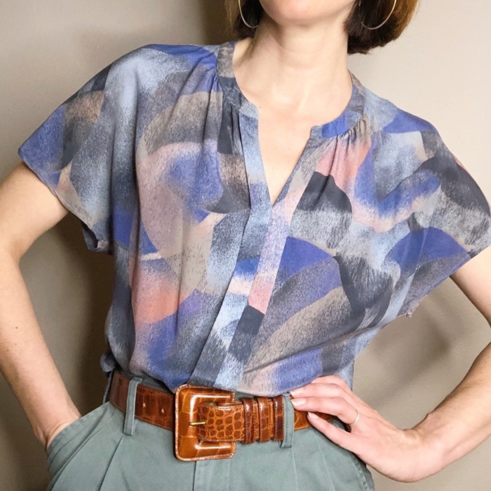 Nordstrom retro silk blouse